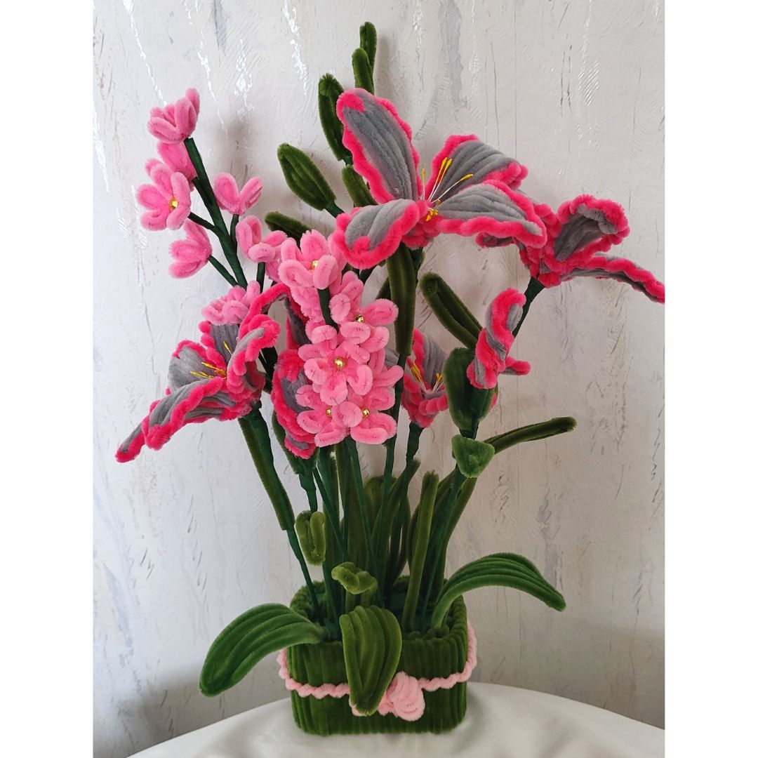 Pot de fleurs en chenille